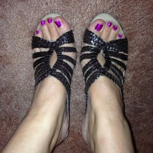 Brown leather Wedges