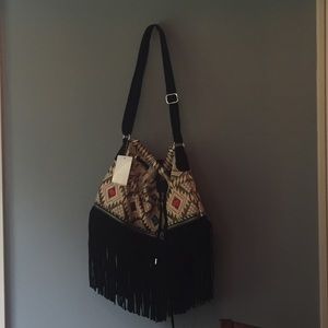 Hobo style fringe purse
