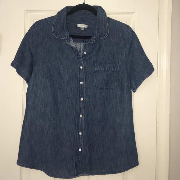 Denim Short Sleeve Button Up