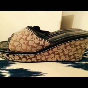 Coach wedge sandals.  Size 8 1/2.