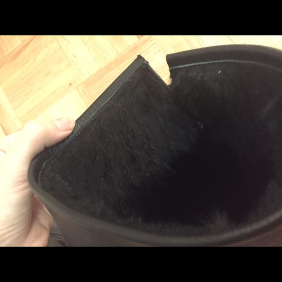 Auth Fendi Leather Fur Black Boots - Picture 2 of 4