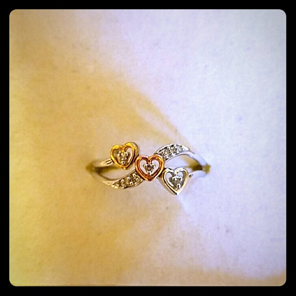 Reserved/not for sale. Tri color heart ring