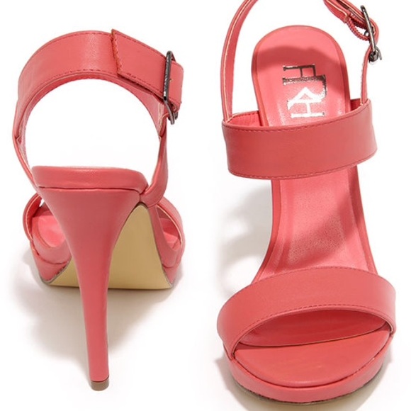 Lulus Shoes - Coral High Heel Sandals (Brand New)