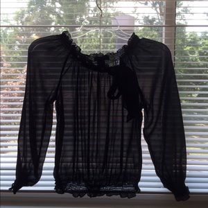 Sheer black silk blouse
