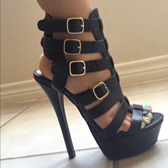 Black Strap Heels