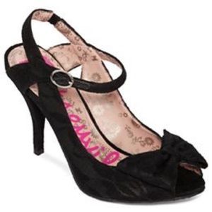 Betseyville Lace Bow Ankle Strap Heel