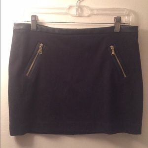 Black Mini Skirt with Zipper Detail