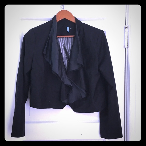 Draped Front Black Blazer
