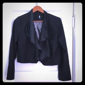 Draped Front Black Blazer