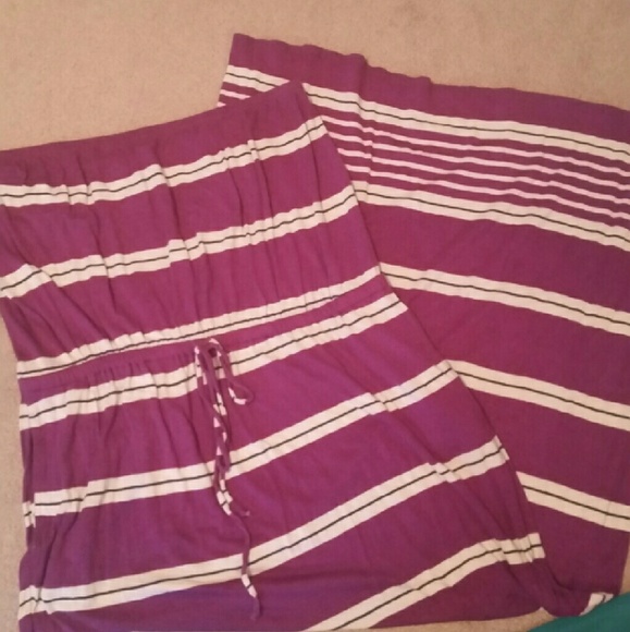 Old Navy purple and white striped maxi with pocket