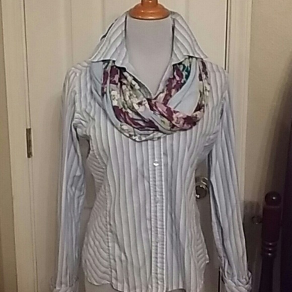 Villager Striped Button Down Top