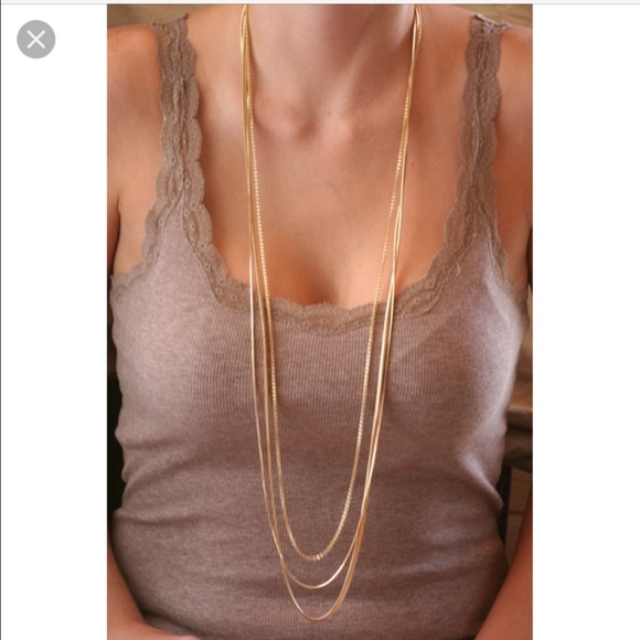 New long gold accessory necklace