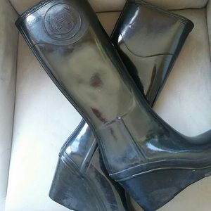 Hunter Boots Women's Size 8 Black Wedge Rain Boots