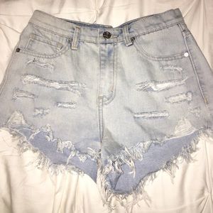 UNIF light blue high waisted Jean shorts