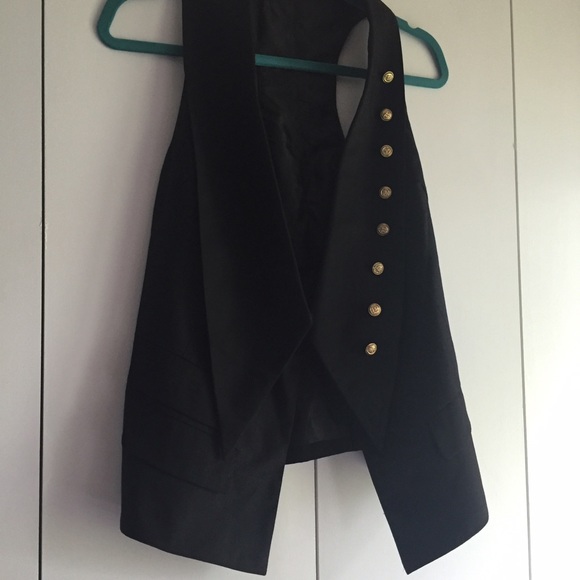 Black Vest with Gold Buttons