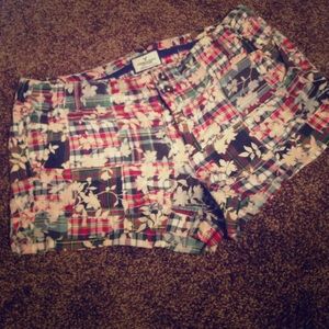 American Eagle floral patchwork shorts