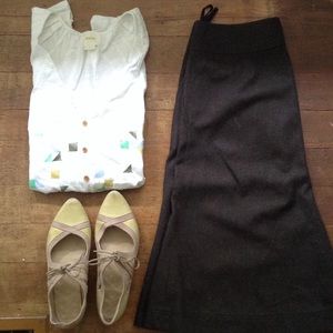 Anthropologie white blouse by Maeve