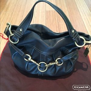 COACH Black Leather Hobo handbag