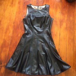Jay Godfrey Faux Leather Fit & Flare Dress Worn 1x
