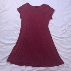 Heathered pink purple skater dress kneelength