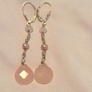 Rose Quartz Sterling Silver Earrings