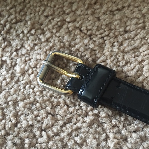 Black leather Moschino vintage belt