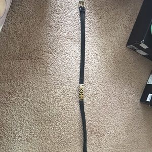 Black leather Moschino vintage belt