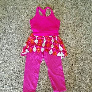 Argyle Print Running Skirt with Built-in Capris