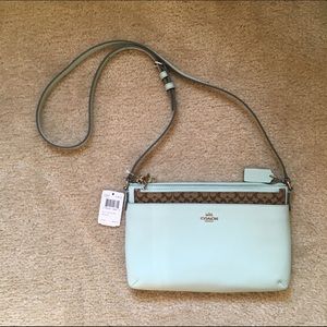 NWT Coach Crossgrain Leather E/W Crossbody Bag
