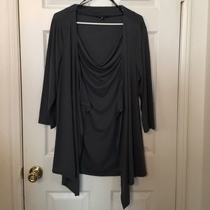 Draped grey top