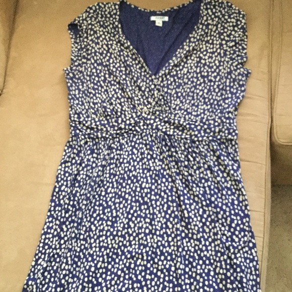 Navy polka dot dress 2X