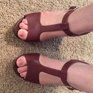 Cathy Jean Brown Wedge Sandals