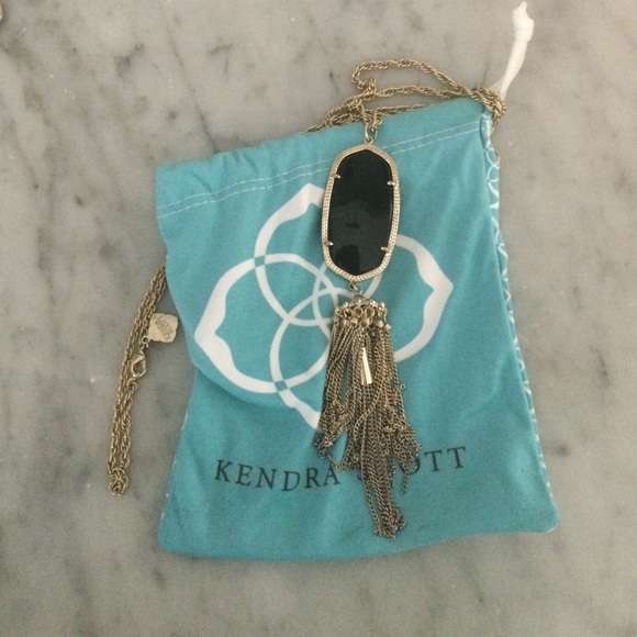 Kendra Scott Rayne black and gold necklace