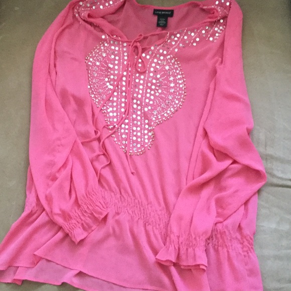 Lane Bryant- Coral pink blouse