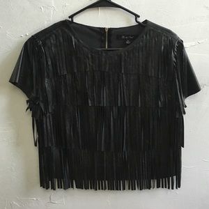 Fringe leather top