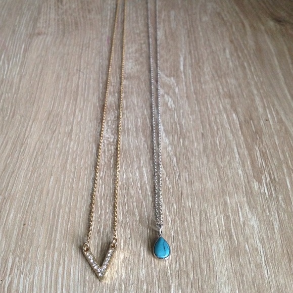 Two long gold and silver necklaces