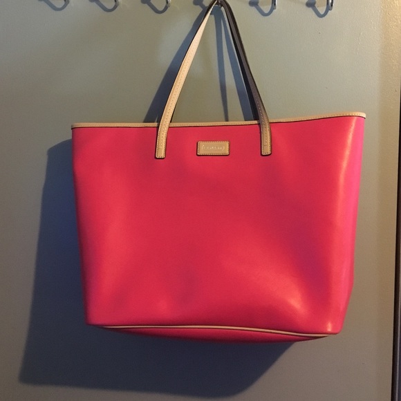 Hot pink leather Coach tote