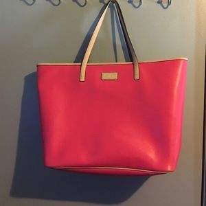 Hot pink leather Coach tote