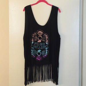 Living Doll tank with fringe bottom