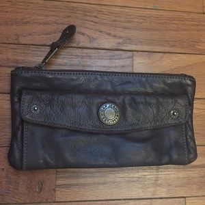 GAP brown zip clutch