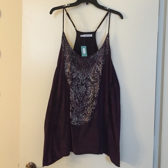 Maurices purple glitter embellished tank