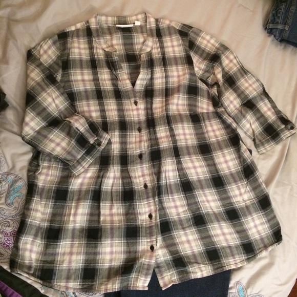 St. John's Bay Plaid Button Down - Picture 2 of 4