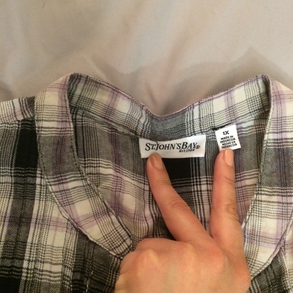 St. John's Bay Plaid Button Down - Picture 3 of 4
