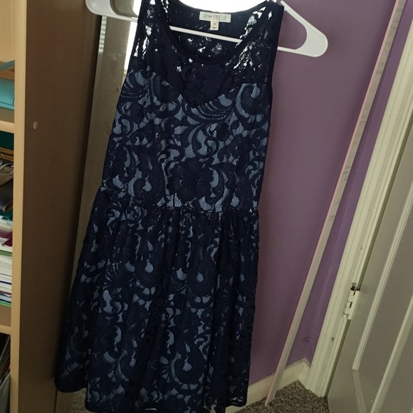 Blue lace dress