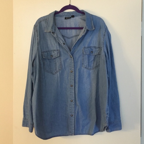a.n.a denim chambray button down, 2X