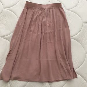 Blush colored midi skirt