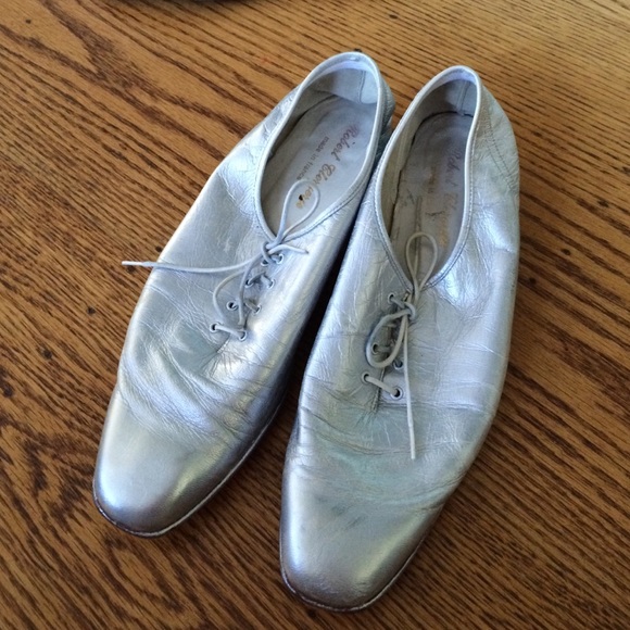 Vintage French silver shoes.