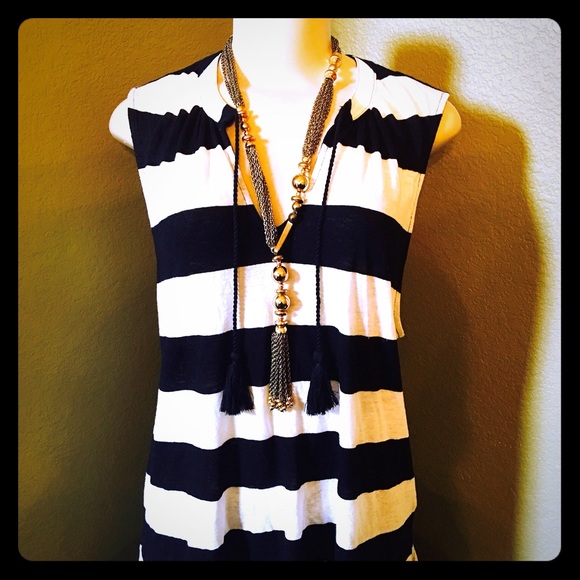 Lucky Brand Sleeveless Top w/tassel strings. NWT