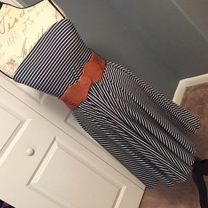 A strapless sun dress