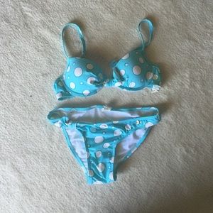 Light blue push up bikini.